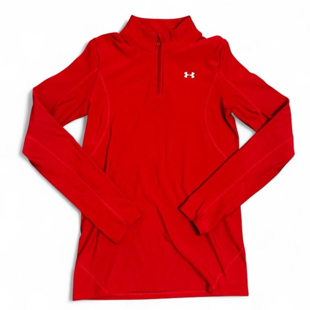 Womens Red Under Armour
Athletic Sporty Quarter Zip Small